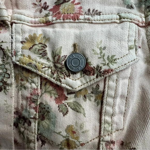 La Vie Rebecca Taylor Belle Bouquet Jean Denim Jacket Floral Size Small - Picture 9 of 16